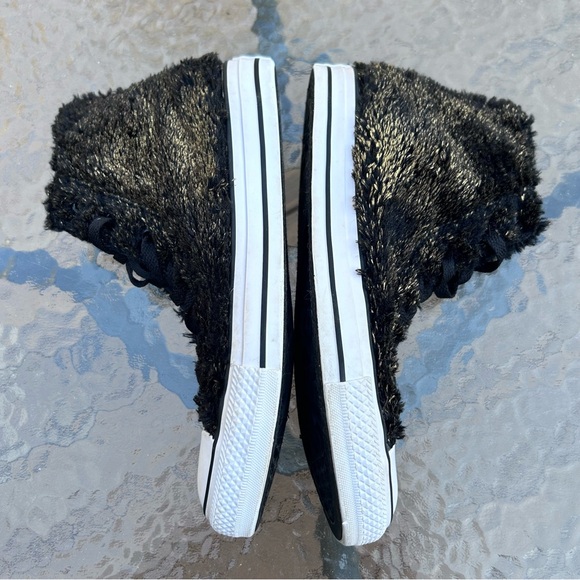 Converse Chuck Taylor All Stars EUC Women’s Size 7  Sparkle Fur High Top Sneaker - Picture 5 of 9